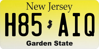 NJ license plate H85AIQ
