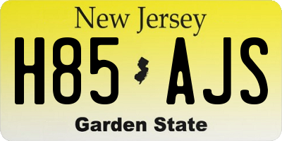 NJ license plate H85AJS