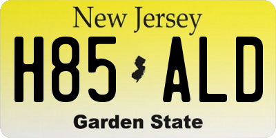 NJ license plate H85ALD