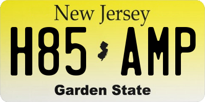 NJ license plate H85AMP