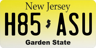 NJ license plate H85ASU