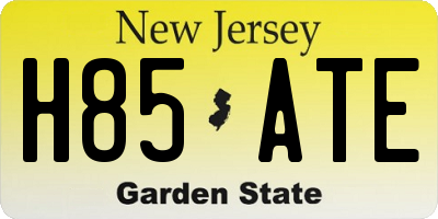 NJ license plate H85ATE