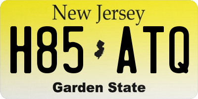 NJ license plate H85ATQ