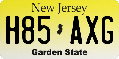 NJ license plate H85AXG