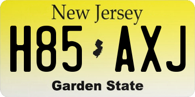 NJ license plate H85AXJ
