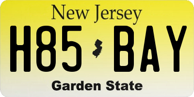NJ license plate H85BAY
