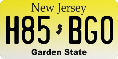NJ license plate H85BGO