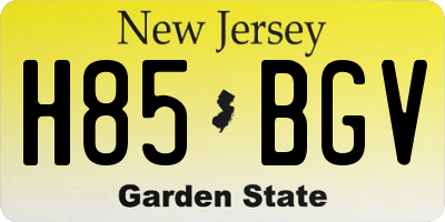 NJ license plate H85BGV