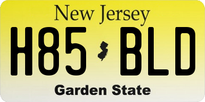 NJ license plate H85BLD