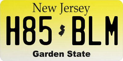 NJ license plate H85BLM