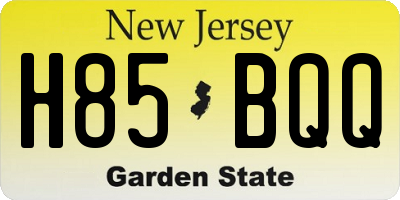 NJ license plate H85BQQ