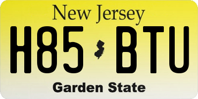 NJ license plate H85BTU