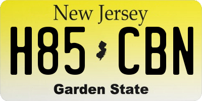 NJ license plate H85CBN