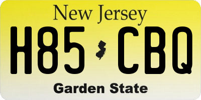 NJ license plate H85CBQ