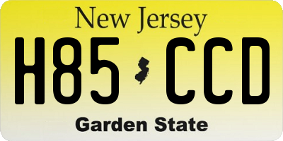 NJ license plate H85CCD