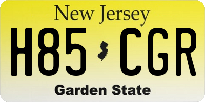 NJ license plate H85CGR