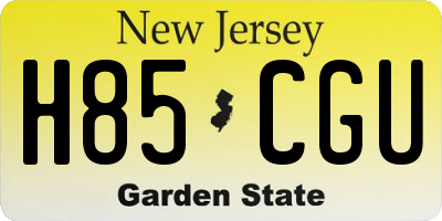 NJ license plate H85CGU