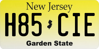 NJ license plate H85CIE