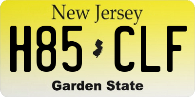 NJ license plate H85CLF