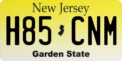 NJ license plate H85CNM