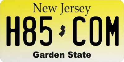NJ license plate H85COM