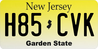 NJ license plate H85CVK
