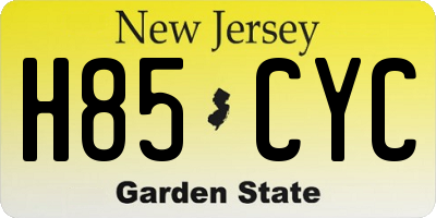 NJ license plate H85CYC