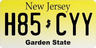 NJ license plate H85CYY