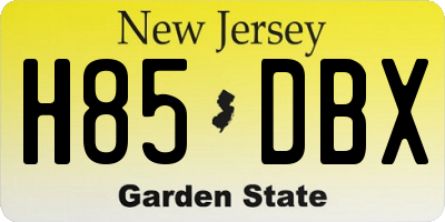 NJ license plate H85DBX