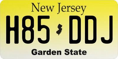 NJ license plate H85DDJ