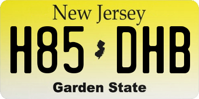 NJ license plate H85DHB