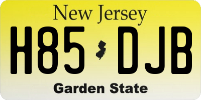 NJ license plate H85DJB