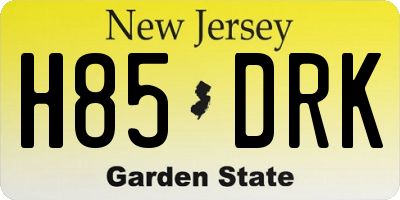 NJ license plate H85DRK