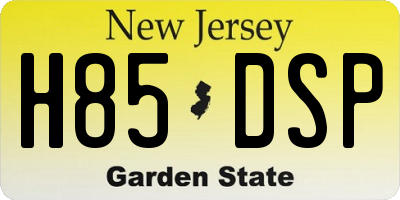 NJ license plate H85DSP