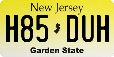 NJ license plate H85DUH