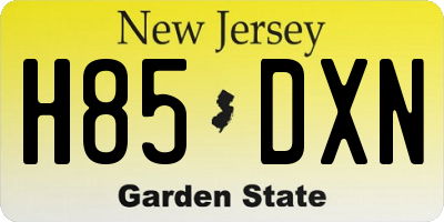 NJ license plate H85DXN