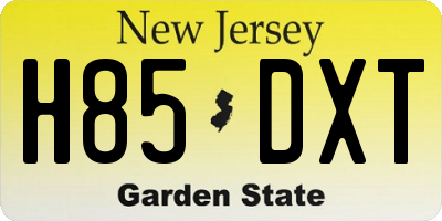 NJ license plate H85DXT