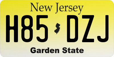 NJ license plate H85DZJ