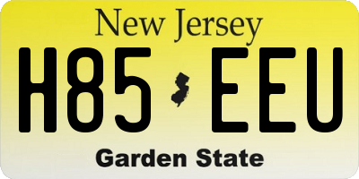 NJ license plate H85EEU