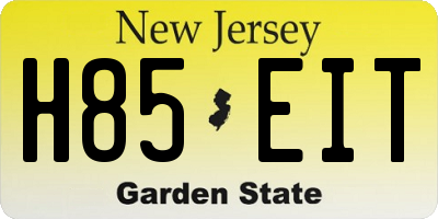 NJ license plate H85EIT
