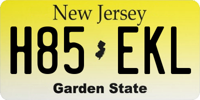 NJ license plate H85EKL