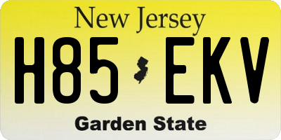 NJ license plate H85EKV