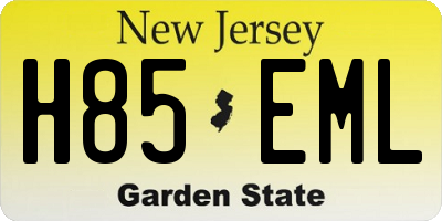 NJ license plate H85EML