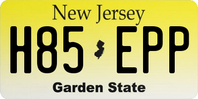 NJ license plate H85EPP