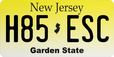 NJ license plate H85ESC