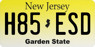 NJ license plate H85ESD