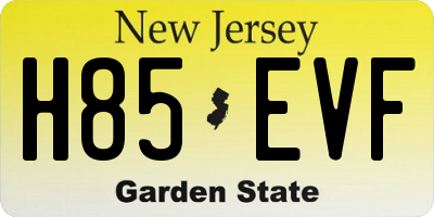 NJ license plate H85EVF