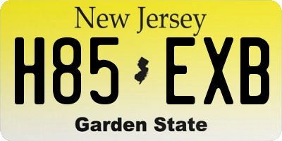 NJ license plate H85EXB