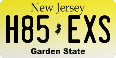 NJ license plate H85EXS