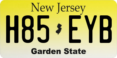 NJ license plate H85EYB